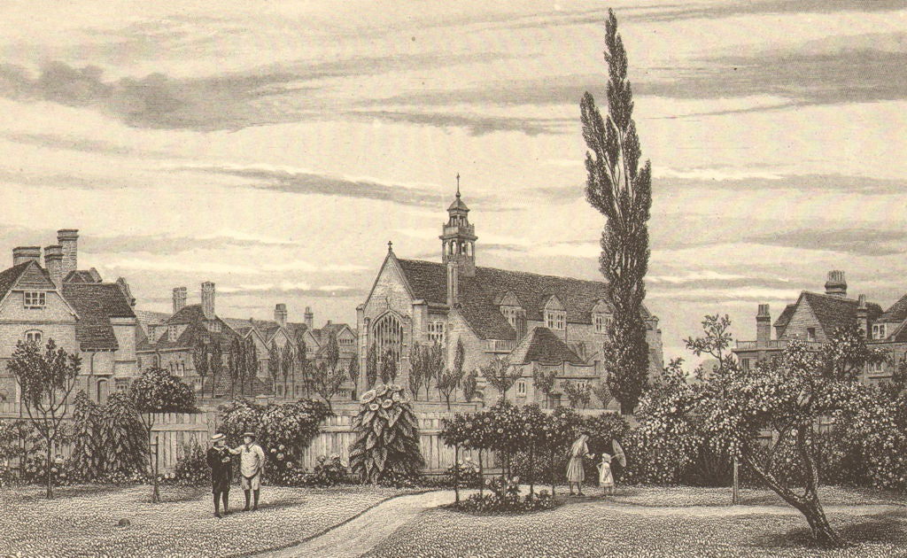 BEDFORD PARK. The Church, Bedford Park, Ealing 1888 old antique print picture